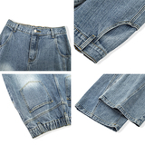 A410-K8795-特批55限价109-潮牌复古直筒牛仔裤-320g竹节牛仔面料，男装牛仔裤，电商A410