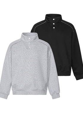 A410-A32633-P65限价99-美式重磅休闲立领卫衣-400g华棉复合