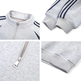 A410-WT34748-P85限价129-条纹撞色半拉链立领卫衣-400G华棉，男装卫衣，电商A410