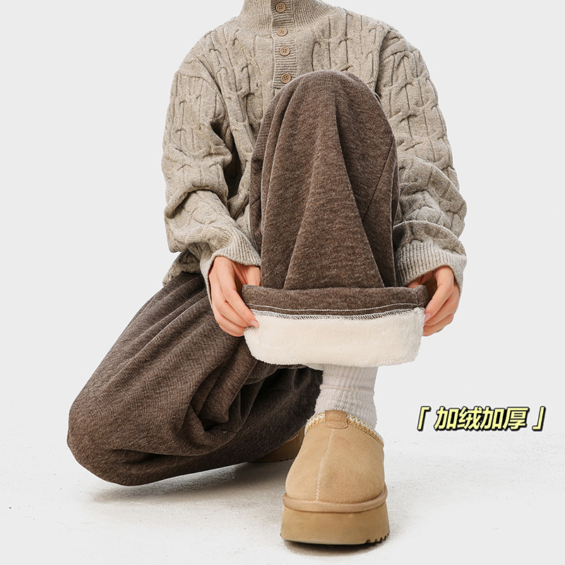 A410-K5578JR-P65限价99-美式加绒垂感休闲裤-糯米呢面料460g左右,男装卫衣,电商A410