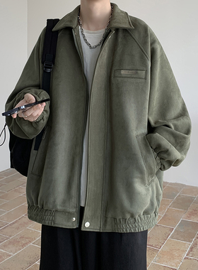 WT63134*流行美式麂皮绒工装外套男秋潮牌复古夹克 P95(限价128)