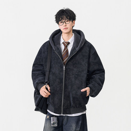 A410-WT33757-P130限价199-休闲百搭加厚外套-皮革 180g