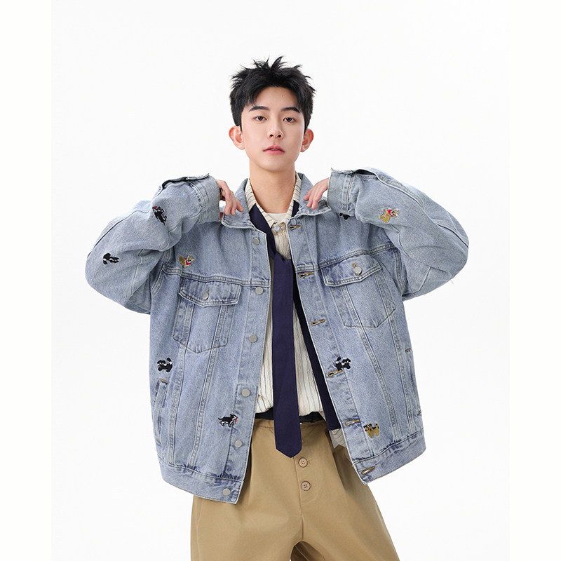A410-WT93323-P95限价149-美式小狗刺绣牛仔外套-7x7牛仔面料420g,男装夹克,电商A410
