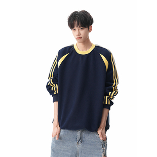 A92302 420g P65限价99 三条杠圆领卫衣 华棉复合仿棉 美式 A410