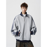 A410-A32652-特批70限价139-美式条纹撞色立领卫衣-400g华棉，男装卫衣，电商A410