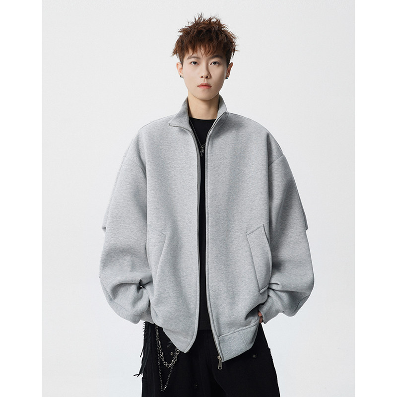 A410-WT93302-P90限价139美式重磅立领夹克外套-华棉复合仿棉420g，男装夹克，电商A410