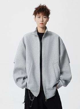 A410-WT93302-P90限价139美式重磅立领夹克外套-华棉复合仿棉420g