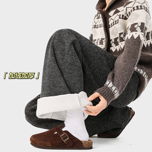 A410-K8801JR-P70限价109-美式简约加绒休闲裤-可可西里 430g左右,男装卫衣,电商A410