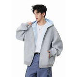 A410-WT34758-P95限价149-美式拼接条纹连帽卫衣-400G华棉，男装卫衣，电商A410