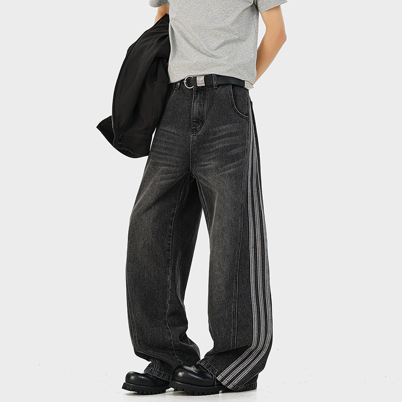 A410-K5594-P80限价119-美式水洗条纹牛仔裤-320g牛仔面料，男装牛仔裤，电商A410