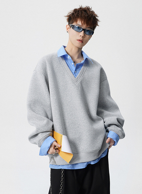 A410-A34750-P85限价129-美式假两件百搭休闲卫衣-400G 华棉