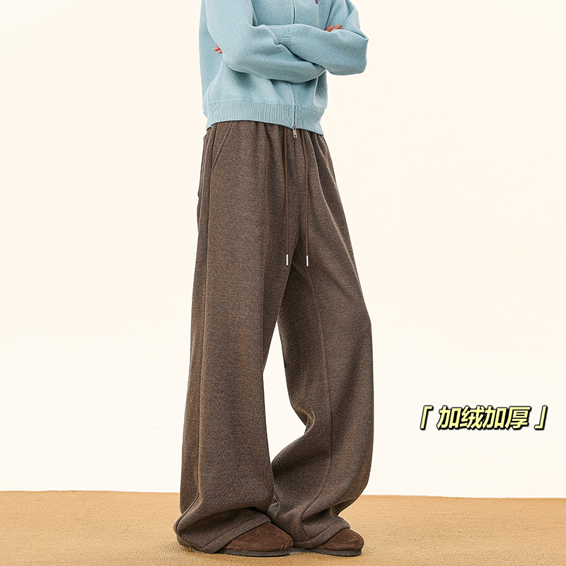 A410-K8801JR-P70限价109-美式简约加绒休闲裤-可可西里430g左右，男装卫衣，电商A410