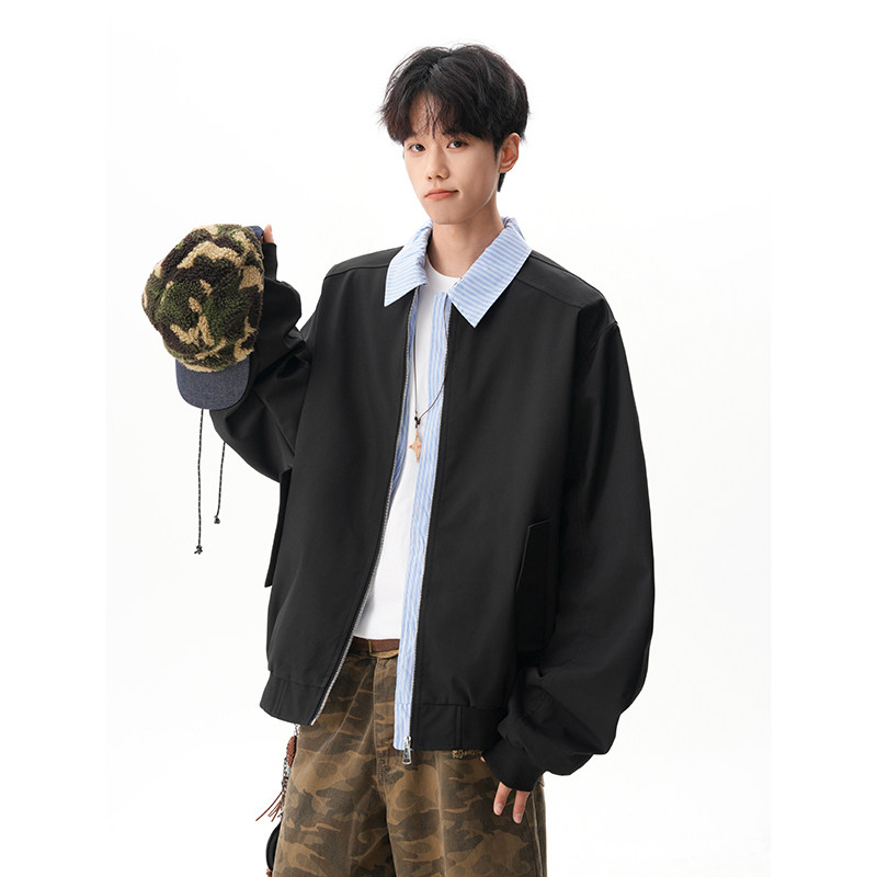 A410-WT93331-P110限价169-美式假两件拼接夹克-塔罗牛津210克，男装夹克，电商A410