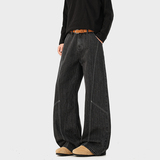 A410-K8799-特批55限价109-美式设计感阔腿牛仔裤-320g竹节牛仔布，男装牛仔裤，电商A410