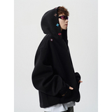 A410-WT33820-P95限价149-美式刺绣连帽开衫外套-400g华棉，女装短外套，电商A410