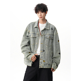 A410-WT93323-P95限价149-美式小狗刺绣牛仔外套-7x7牛仔面料420g，男装工装外套，电商A410