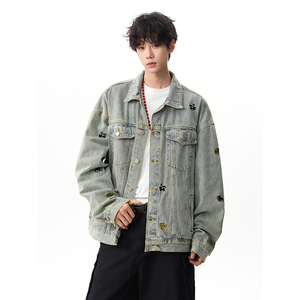 A410-WT93323-P95限价149-美式小狗刺绣牛仔外套-7x7牛仔面料420g图片