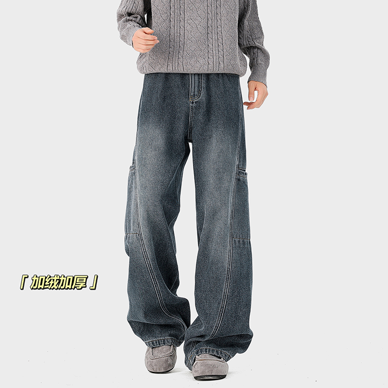 A410-K6323JR-P58限价89-复古水洗百搭牛仔裤-牛仔裤面料420g左右，男装牛仔裤，电商A410