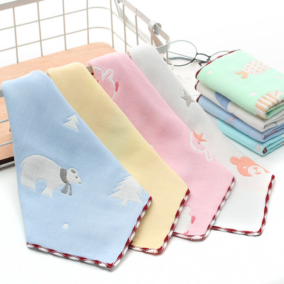 纱布婴儿方巾6层男女宝宝口水巾