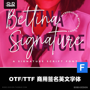英文免费可商用字体手写花体连笔签名ins品牌PS广告设计素材下载