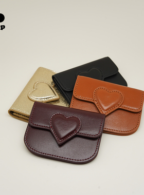 marchimarli 定制款可拆卸双层牛皮小卡包爱心翻盖小钱包