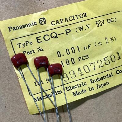 1000PF/P/102/1NF 日本产地松下高精度2% MKP金属化薄膜电容器CBB