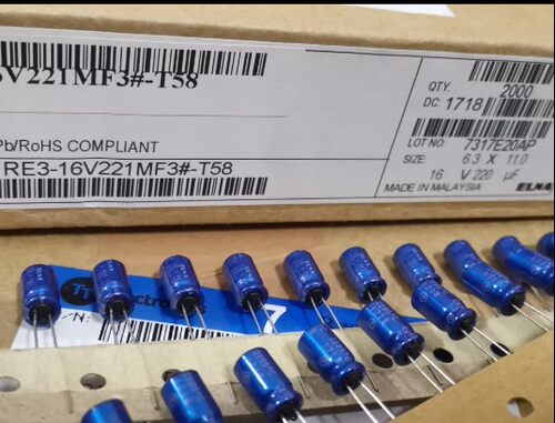 100只=18元 16V220UF/16V ELNA依娜RE3 蓝袍 音频 电解电容器6*11