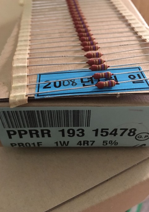 100只=10元 VISHAY-BC 4.7R 4.7欧 4R7 1W PR01铜脚金属膜电阻器