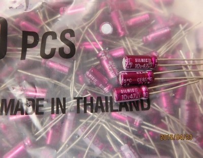 100只=32元 伊娜ELNA SILMIC II 10v 47uf棕神  紫红袍电解电容器