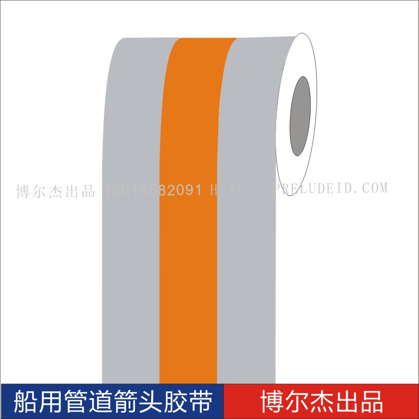 ISO 5040船用主辅色色环胶带Inert gas 惰性气体管道标识色环贴纸