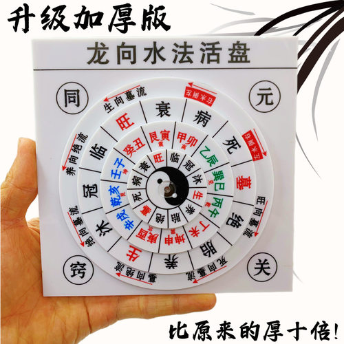 龙向水法活盘水法罗盘三合四局加厚不变形八宅吉凶五决五层转动