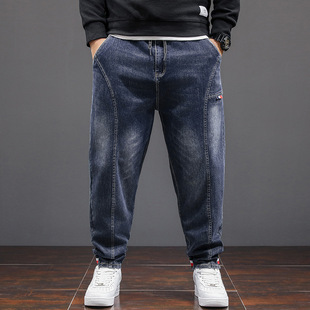 男士大码牛仔裤高腰加肥加大秋冬胖人胖子裤子肥佬牛仔库高端品质