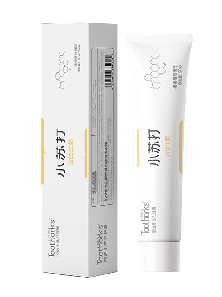 皎洁小苏打益生菌牙膏果香薄荷牙膏170g清新亮齿平衡口腔菌群养龈