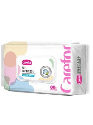 Carefor/爱护手口80抽柔湿巾带盖