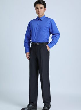 春秋常服西装打底内衬衣城市职业制服内穿衬衫男女款扎腰工作衬衣