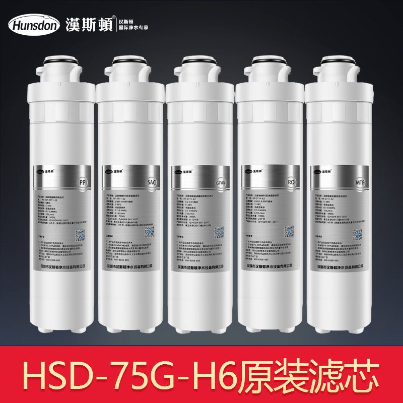 汉斯顿净水器家用直饮滤芯原装h6官方正品净水机滤芯HSD-75G-H6
