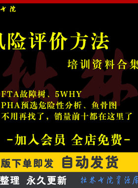A180风险评价方法培训FTA故障树FEMA失效分析HAZOP危险5WHY鱼骨图
