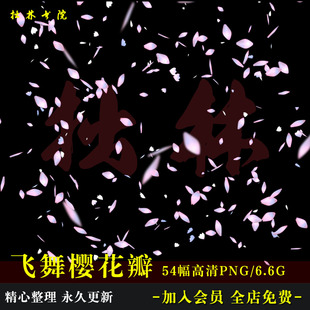 D6粉色飞舞樱花花瓣后期叠加高清免抠可商原创美工海报文游素材