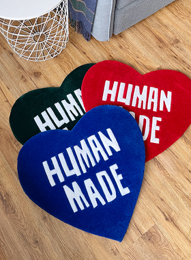 时尚潮牌爱心地毯humanmade桃心穿衣镜前装饰手工腈纶tufting免洗