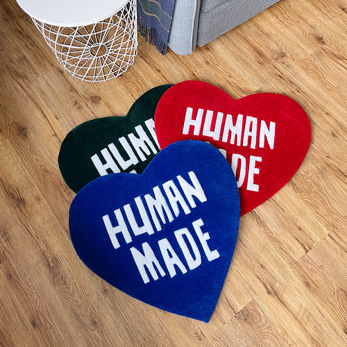 时尚潮牌爱心地毯humanmade桃心穿衣镜前装饰手工腈纶tufting免洗