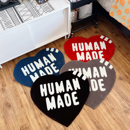 时尚潮牌桃心地毯humanmade爱心穿衣镜前装饰手工tufting免洗预售