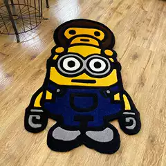 Cartoon Trendy Brand Bape Personalized Decorative Carpet Study Bedroom Bedside Blanket Thick Handmade Acrylic Tufting No Wash