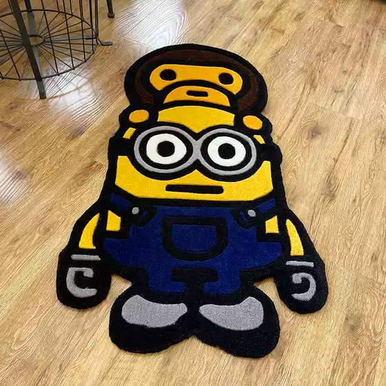 Cartoon Trendy Brand Bape Personalized Decorative Carpet Study Bedroom Bedside Blanket Thick Handmade Acrylic Tufting No Wash
