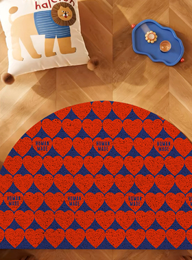 时尚潮牌丝圈半圆形入户地垫humanmade玄关门口蹭泥刮沙可裁剪