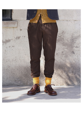 Worsted Wool String Pants 日系修身版型羊毛抽绳休闲长裤