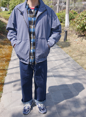 复古日系格纹短夹克外套