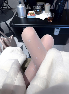 小c白色小香植绒丝袜纯欲风蕾丝袜春秋薄款连裤袜字母性感洛丽塔