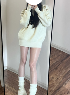 白色丝袜油亮女日系连裤袜纯欲白丝极光马油袜子黑丝JK打底裤袜
