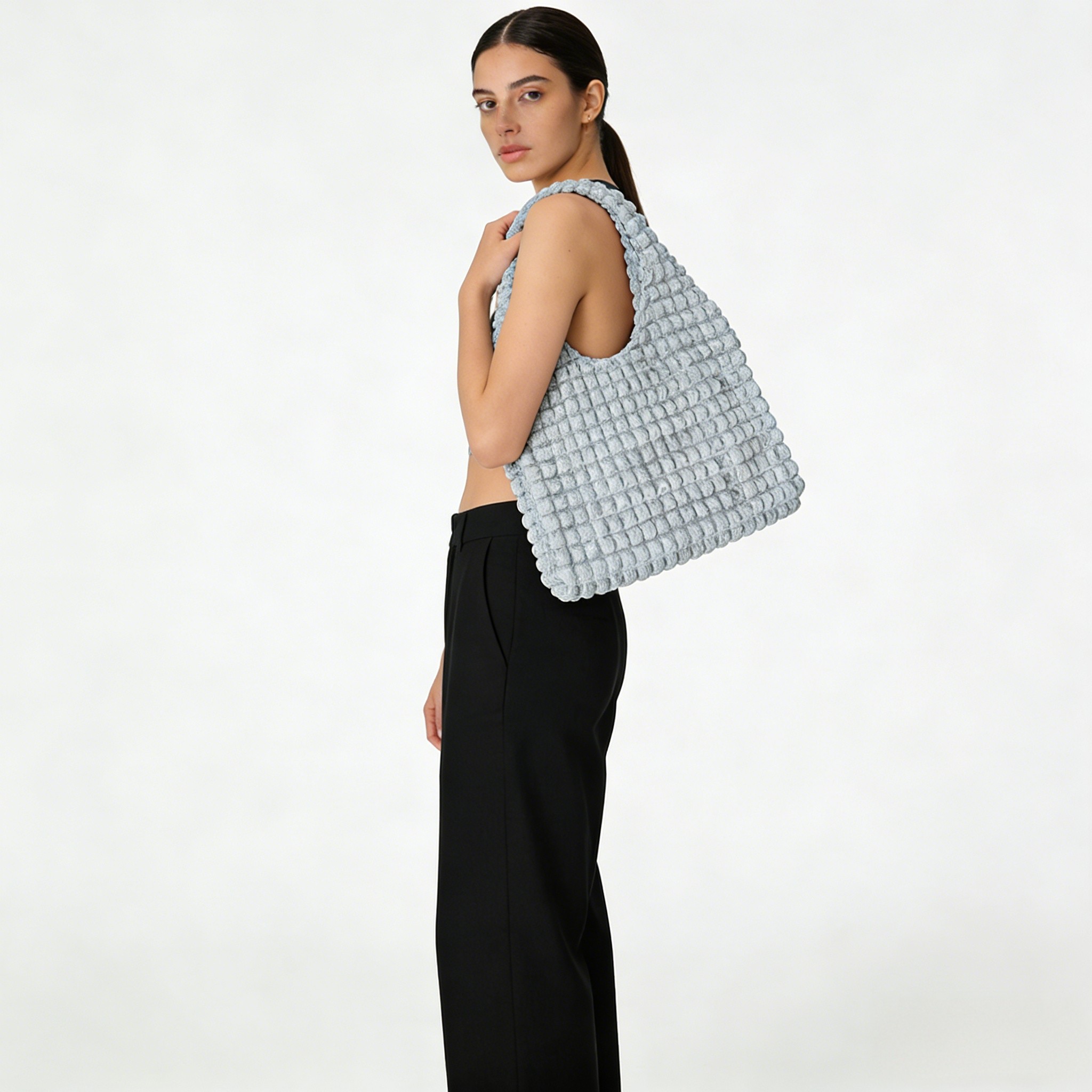 【新年礼物】韩版褶皱云朵包包百搭泡泡大容量单肩通勤斜挎包纯色,箱包皮具/热销女包/男包,通用款女包,淘宝优惠券,粉丝福利购,淘宝优惠卷