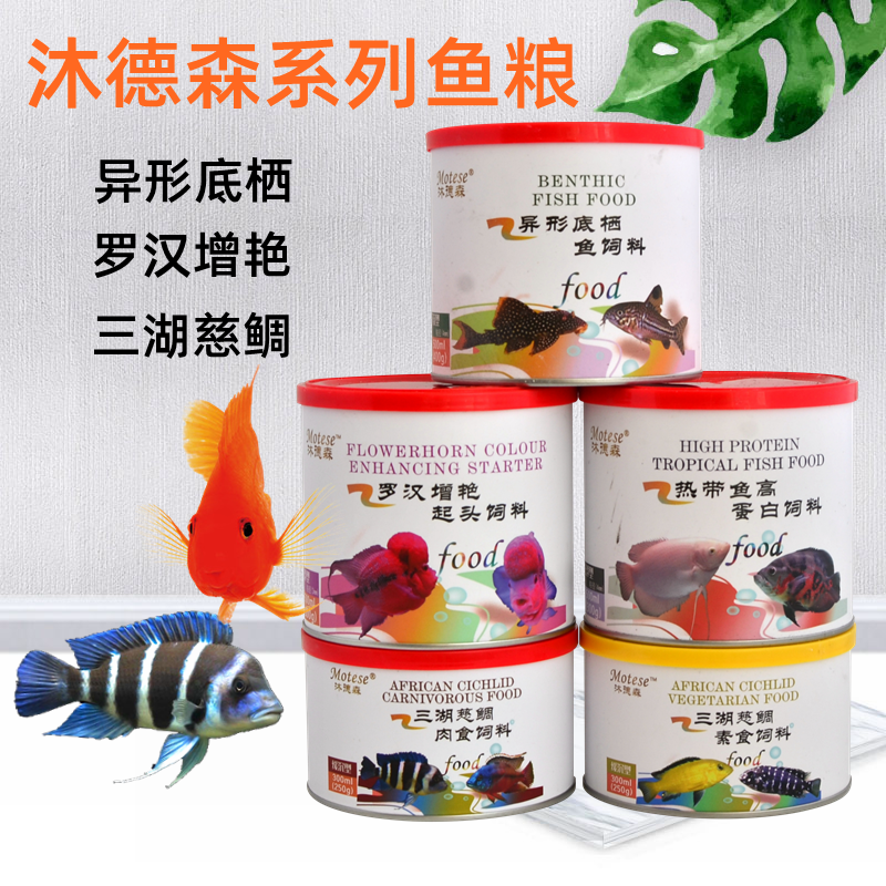 沐德森三湖慈鲷饲料热带鱼异型鱼罗汉鱼增色鱼食微颗粒七彩鱼粮